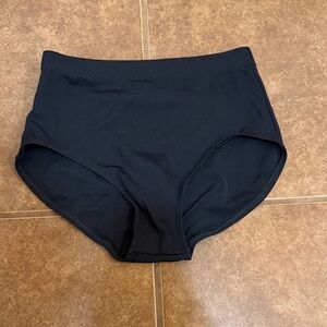 Black High-Waisted Swim Bottoms